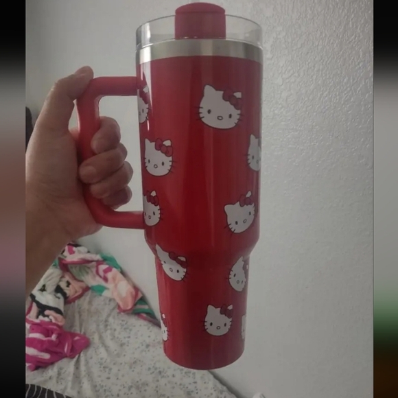 Sleek Red Hello Kitty Travel Mug - Picture 2 of 9